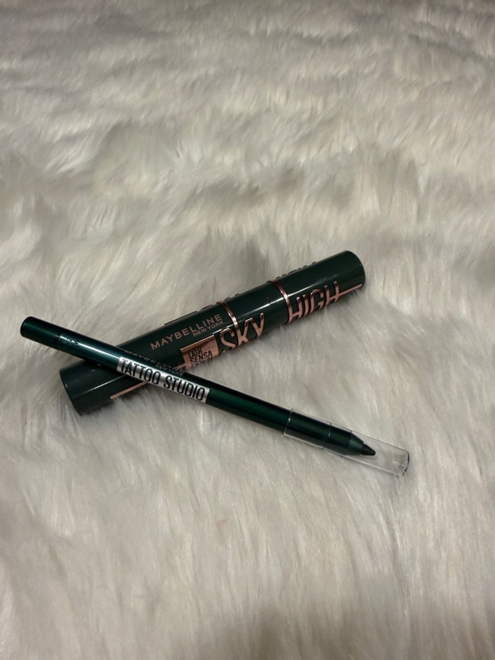 Maybelline Sky High Mascara + Tattoo Studio Eyeliner Hunter Green Duo New